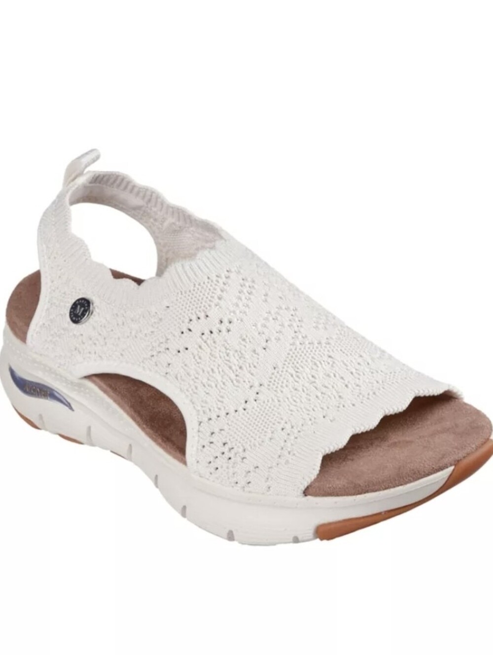 Skechers Martha Stewart Arch-fit Women’s Knit Sandal in Cream Size 9